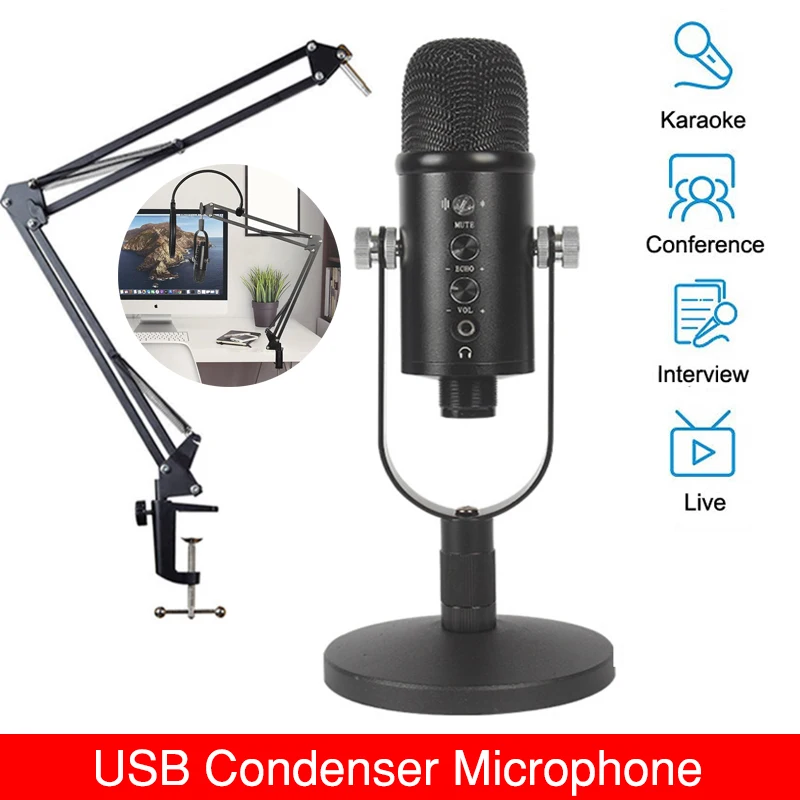 Конденсаторный USB микрофон для записи, микрофон для ноутбука, Windows, Кардиоидная студийная запись вокала, озвучка, подкастинга, для Youtube, Skype
Конденсаторный USB микрофон для записи, микрофон для ноутбука, Windows, Кардиоидная студийная запись вокала, озвучка, подкастинга, для Youtube, Skype
