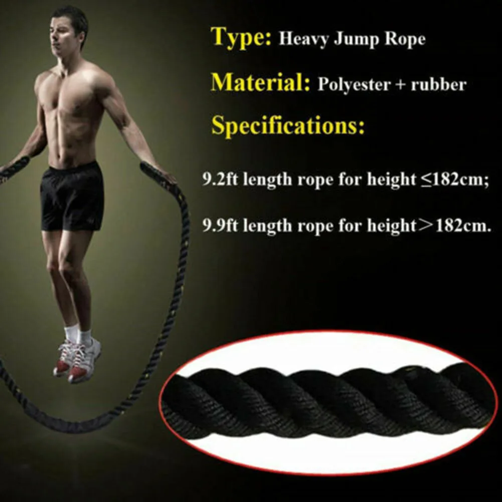 Wholesale Fitness Weighted Jump Rope 25mm Heavy Battle Skipping Ropes Power Training Multifunction ED889
Wholesale Fitness Weighted Jump Rope 25mm Heavy Battle Skipping Ropes Power Training Multifunction ED889