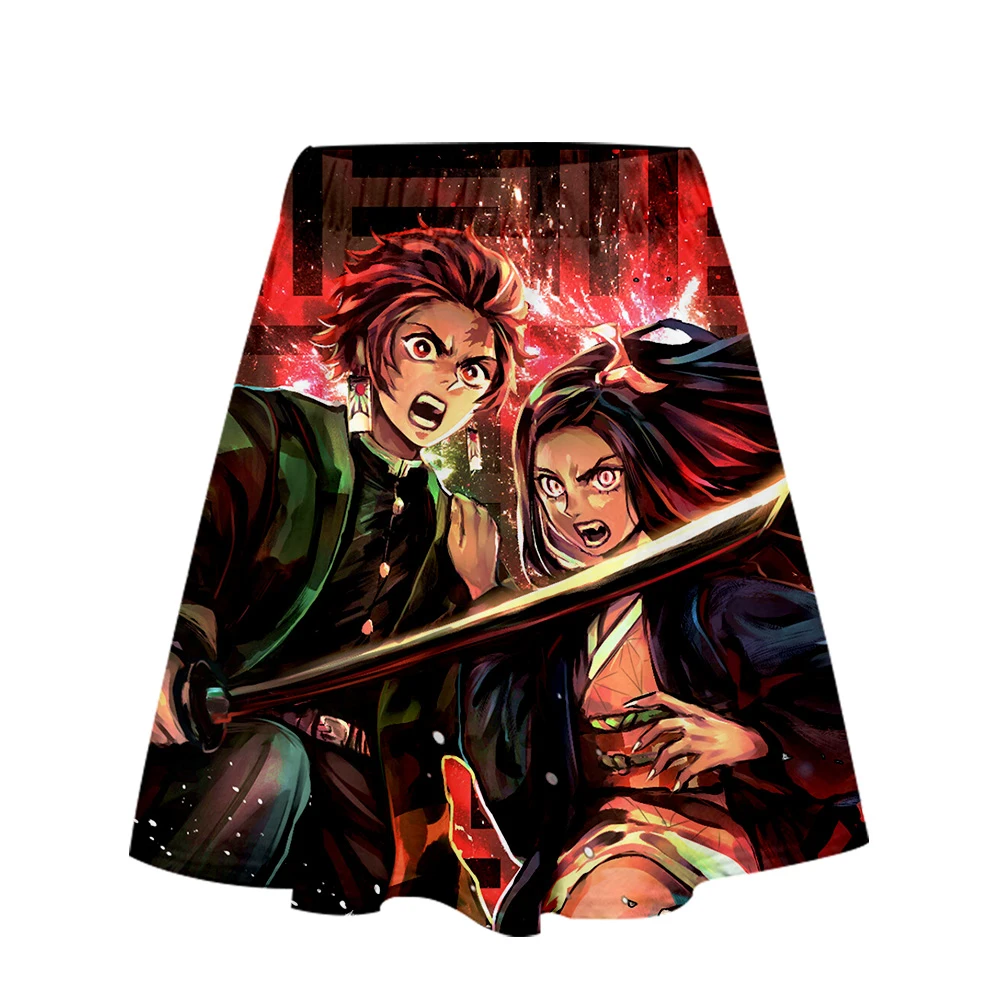 Demon Slayer: Kimetsu no Yaiba женская модная летняя эластичная Короткая Юбка До Колена крутая