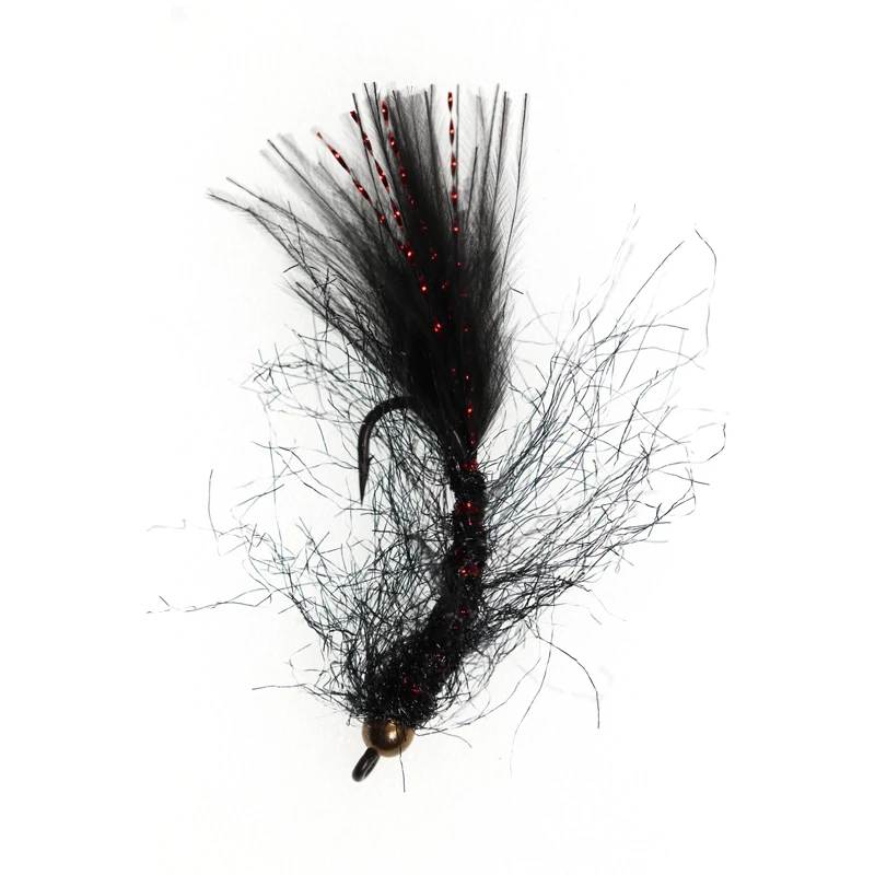 Vampfly 4pcs 6# Trout Fishing Flies Brass Bead Head Black Leech With Red Flasher Tail Streamer Fly Fishing Lures
Vampfly 4pcs 6# Trout Fishing Flies Brass Bead Head Black Leech With Red Flasher Tail Streamer Fly Fishing Lures