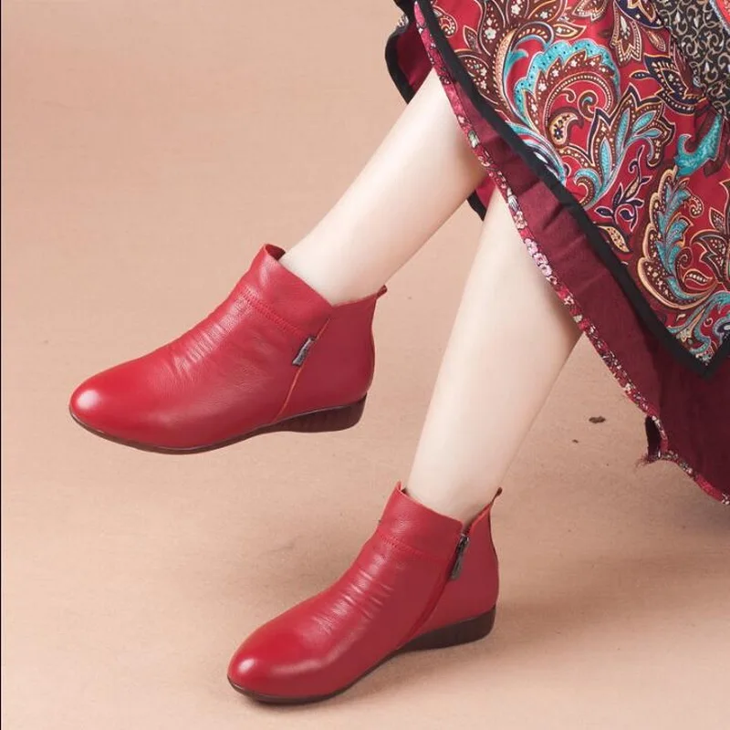 TIMETANGWomen Ankle Boots Genuine Leather Woman's Shoes Winter Boots Women's Autumn shoesE1178
TIMETANGWomen Ankle Boots Genuine Leather Woman's Shoes Winter Boots Women's Autumn shoesE1178