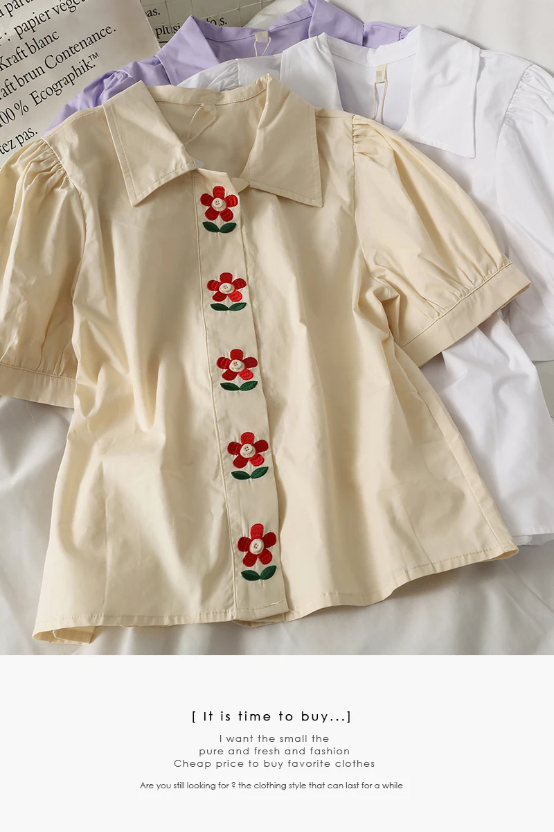 2021 new embroidered single button-down shirt women embroidery floral tops
2021 new embroidered single button-down shirt women embroidery floral tops