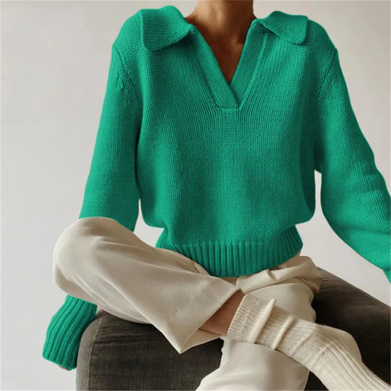 Dropshipping Casual Pull Knitted Winter Long Sleeve Pullovers Sweater Women Clothing Tops Y2K Basic V Neck Sweater
Dropshipping Casual Pull Knitted Winter Long Sleeve Pullovers Sweater Women Clothing Tops Y2K Basic V Neck Sweater