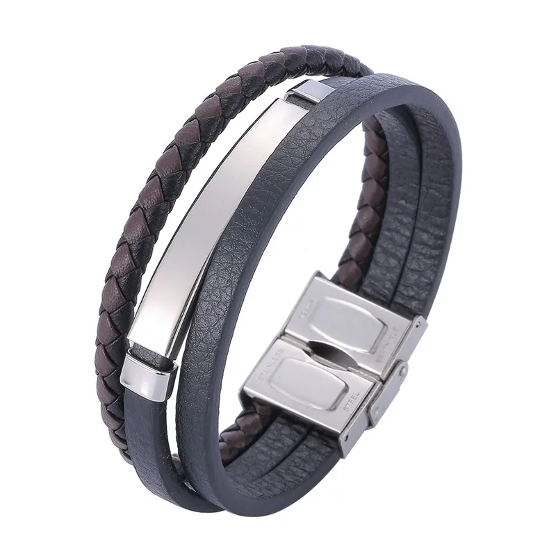 New Fashion Men Leather Bracelets Classic Multi-layered Leather Design Stainless Steel Chain Link Cuff Charm Bracelets BB1155
New Fashion Men Leather Bracelets Classic Multi-layered Leather Design Stainless Steel Chain Link Cuff Charm Bracelets BB1155