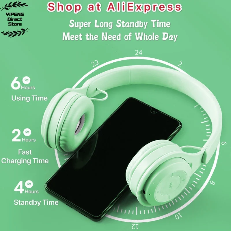 New Arrival Macaron Wireless Over Ear Headset Bluetooth Headphone HiFi Stereo with Microphone Support TF Card MP3 Player Walkman
New Arrival Macaron Wireless Over Ear Headset Bluetooth Headphone HiFi Stereo with Microphone Support TF Card MP3 Player Walkman