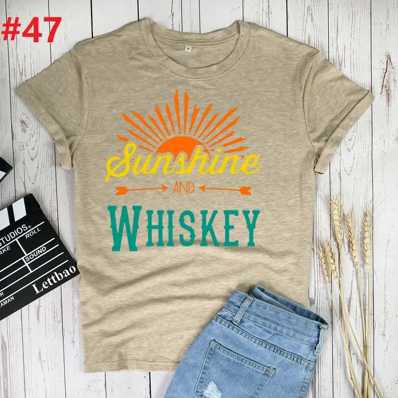 Sunshine and Whiskey Summer Fashion Women Tshirt Casual Funny T Shirt Women Tee Shirts Short Sleeve Female T-shirt Tumblr
Sunshine and Whiskey Summer Fashion Women Tshirt Casual Funny T Shirt Women Tee Shirts Short Sleeve Female T-shirt Tumblr