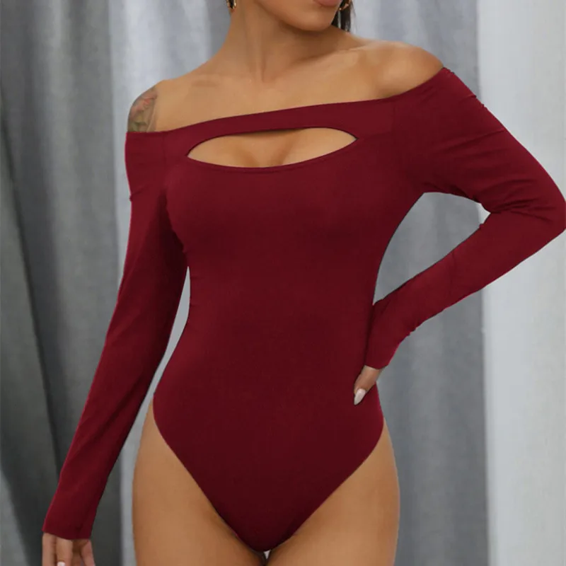 Women Sexy Hollow Out Off Shoulder Bodysuit Bodycon Rompers Female's Long Sleeve Elastic Autumn Basic Clothing
Women Sexy Hollow Out Off Shoulder Bodysuit Bodycon Rompers Female's Long Sleeve Elastic Autumn Basic Clothing