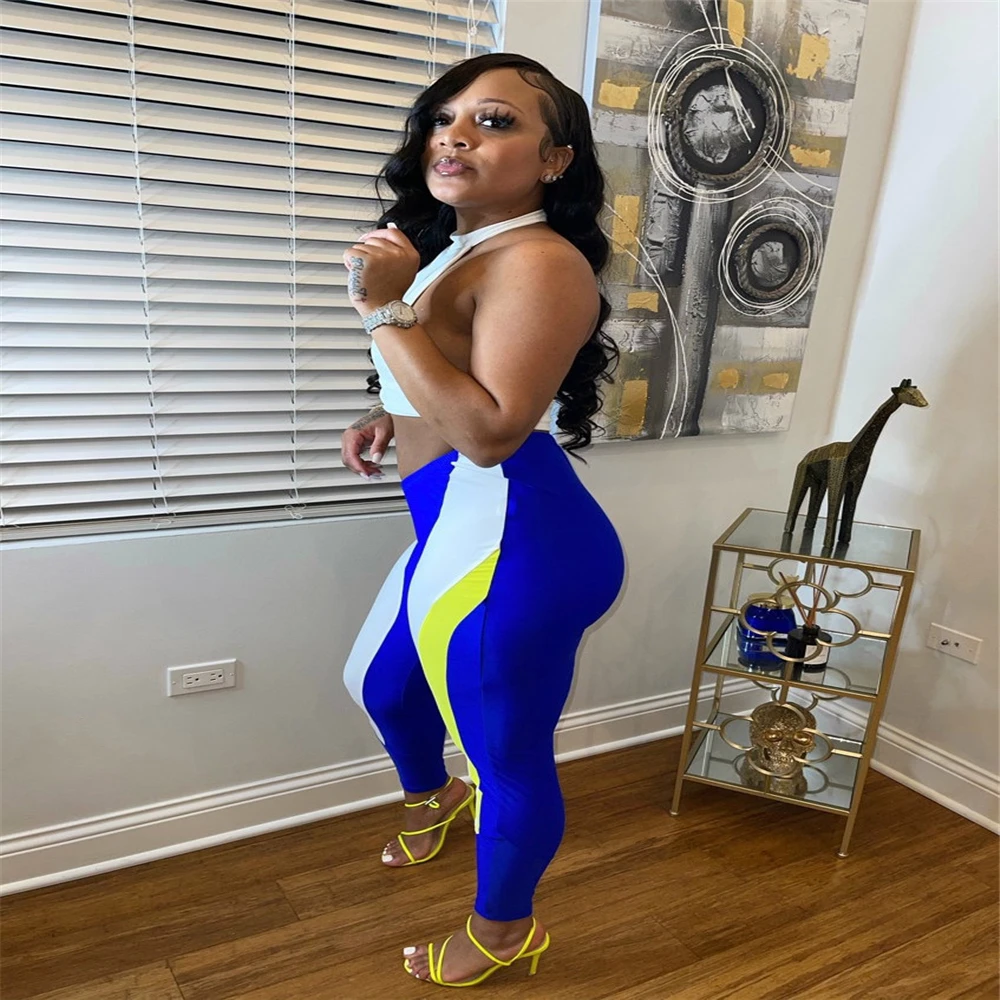 Xm1185 cross border spring summer European and American fashion women's color matching printing V-shaped waist slim pants two pi
Xm1185 cross border spring summer European and American fashion women's color matching printing V-shaped waist slim pants two pi