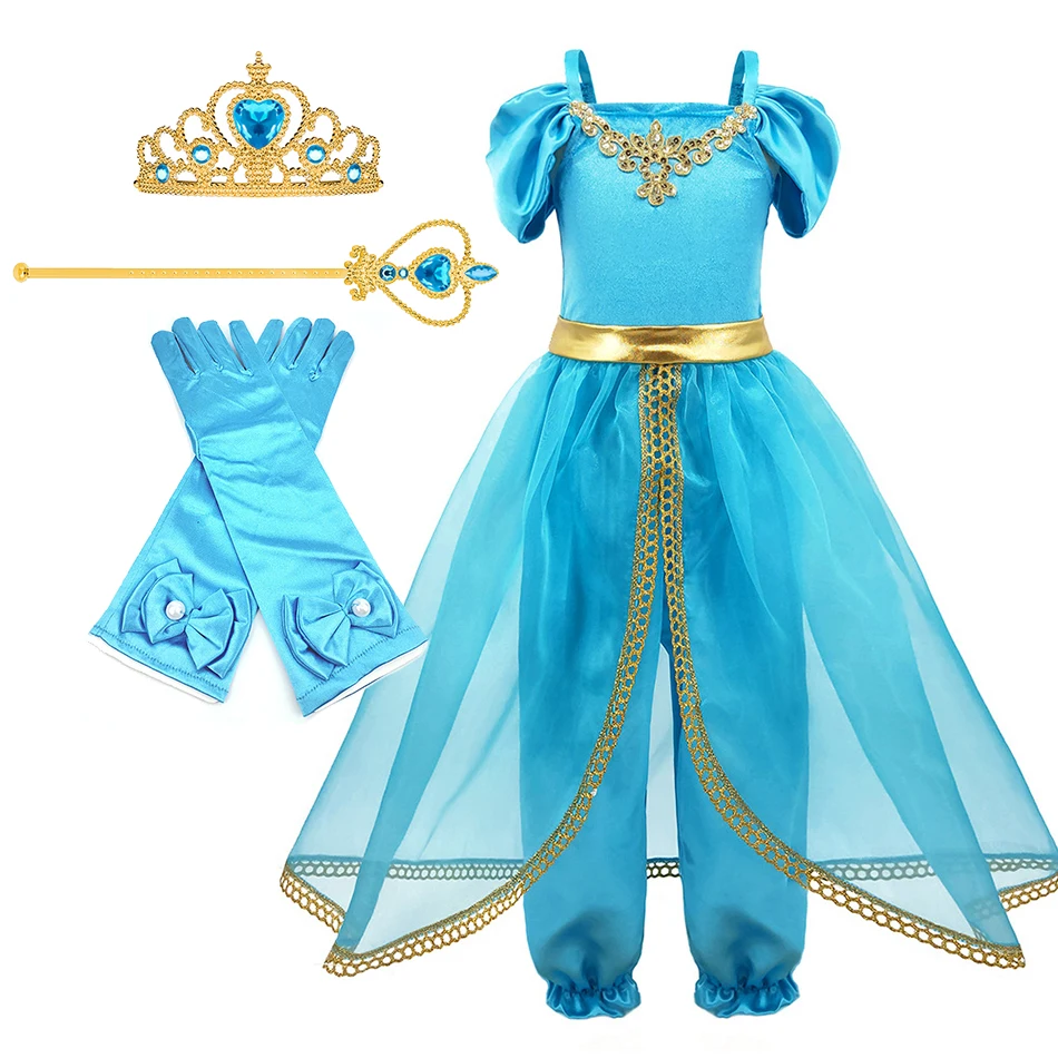3-10 Years Girl Jasmine Costume Children Summer Pageant Tops and Pants Kids Arabian Princess Party Fancy Dress Carnival Dress Up
3-10 Years Girl Jasmine Costume Children Summer Pageant Tops and Pants Kids Arabian Princess Party Fancy Dress Carnival Dress Up