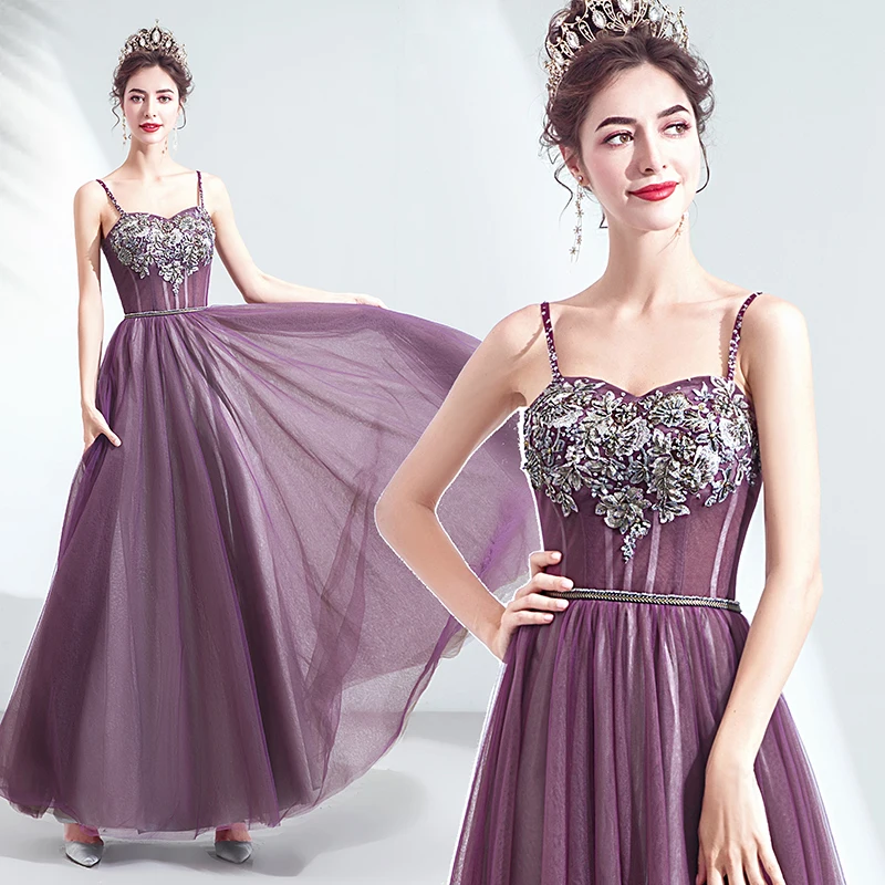 Женское длинное вечернее платье, ТРАПЕЦИЕВИДНОЕ платье без рукавов на бретелях-спагетти, модель 2021 года 
Женское длинное вечернее платье, ТРАПЕЦИЕВИДНОЕ платье без рукавов на бретелях-спагетти, модель 2021 года