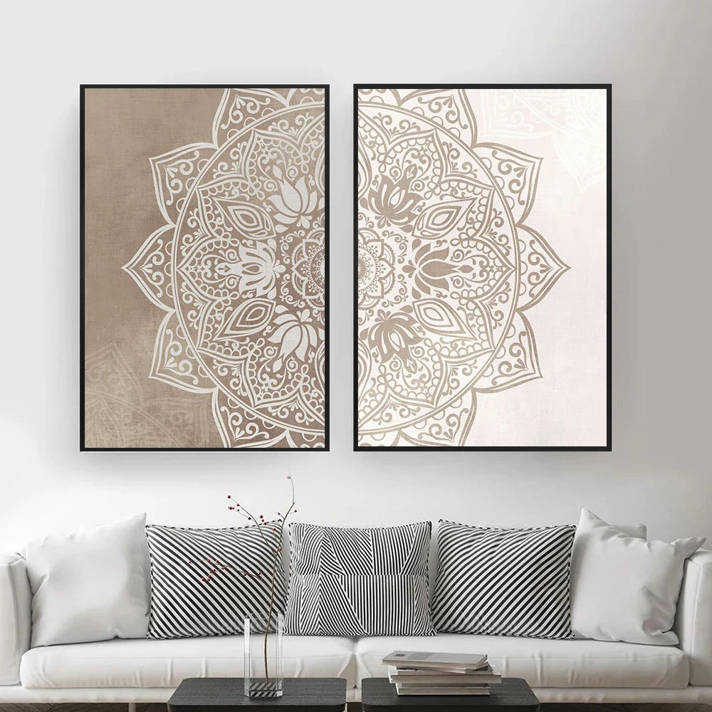Mandala Floral Poster Boho Yoga Canvas Painting Abstract Art Print Beige Neutral Colors Wall Picture For Living Room Home Decor
Mandala Floral Poster Boho Yoga Canvas Painting Abstract Art Print Beige Neutral Colors Wall Picture For Living Room Home Decor