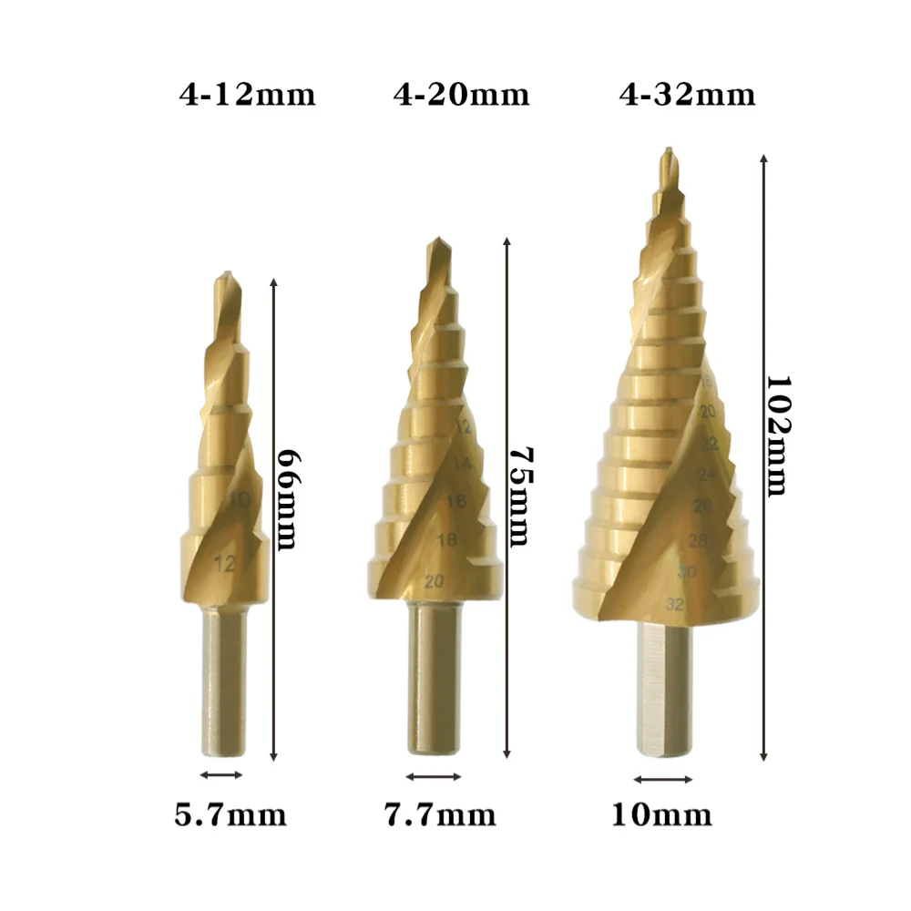 Высокоскоростное стальное ступенчатое сверло, спиральный паз с треугольным хвостовиком, пагода, сверло с титановым покрытием, набор из 3 пр... 
Высокоскоростное стальное ступенчатое сверло, спиральный паз с треугольным хвостовиком, пагода, сверло с титановым покрытием, набор из 3 пр...