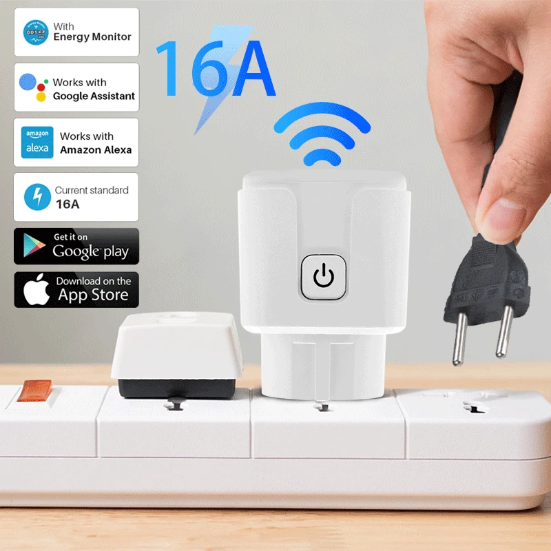 Wireless 16A EU Smart Plug Tuya WiFi Socket Adapter Power Monitor Timer Remote Voice Control For Google Home Alexa Smart Life
Wireless 16A EU Smart Plug Tuya WiFi Socket Adapter Power Monitor Timer Remote Voice Control For Google Home Alexa Smart Life