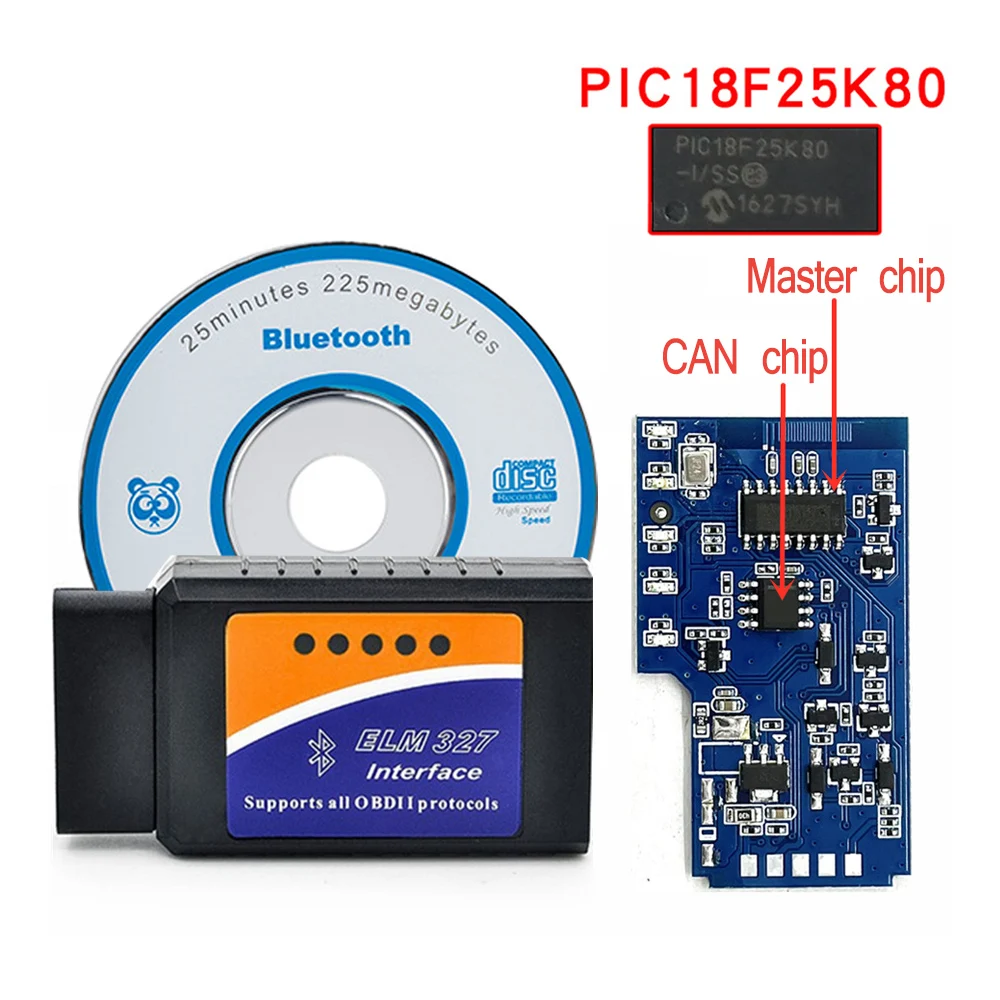 ELM327 V1.5 OBD2 сканер для автомобиля PIC18F25K80 BT / Wifi мини автоматический диагностический