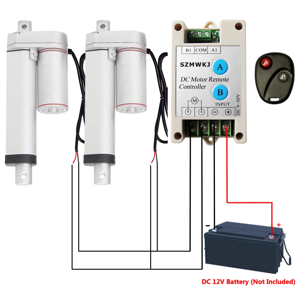 Set of 2 Linear Actuator W/ Forward Reverse Controller System 12V 100mm 4" Stroke Length Motor 1500N=150KG Max Lift 5.7mm/s Spd
Set of 2 Linear Actuator W/ Forward Reverse Controller System 12V 100mm 4" Stroke Length Motor 1500N=150KG Max Lift 5.7mm/s Spd