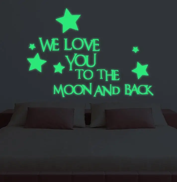 1 Set New Luminous Stickers Letter We Love You To The Moon and Back Stars Kids Bedroom Dormitory Glow In The Dark ToyS Gift
1 Set New Luminous Stickers Letter We Love You To The Moon and Back Stars Kids Bedroom Dormitory Glow In The Dark ToyS Gift