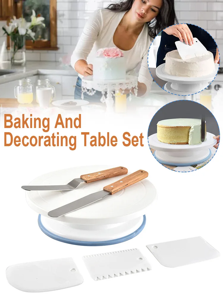 Cake Turntable Stand Cake Decoration Tools DIY Mold Rotating Stable Anti-skid Round Cake Table Kitchen Baking Accessories
Cake Turntable Stand Cake Decoration Tools DIY Mold Rotating Stable Anti-skid Round Cake Table Kitchen Baking Accessories