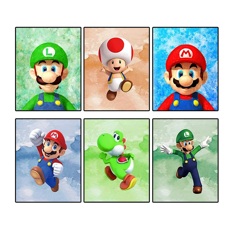 Super Mario Watercolor Cartoon Canvas Painting Smash Brothers Game Poster Wall Print Mural Picture Children's Room Decor Cuadros
Super Mario Watercolor Cartoon Canvas Painting Smash Brothers Game Poster Wall Print Mural Picture Children's Room Decor Cuadros