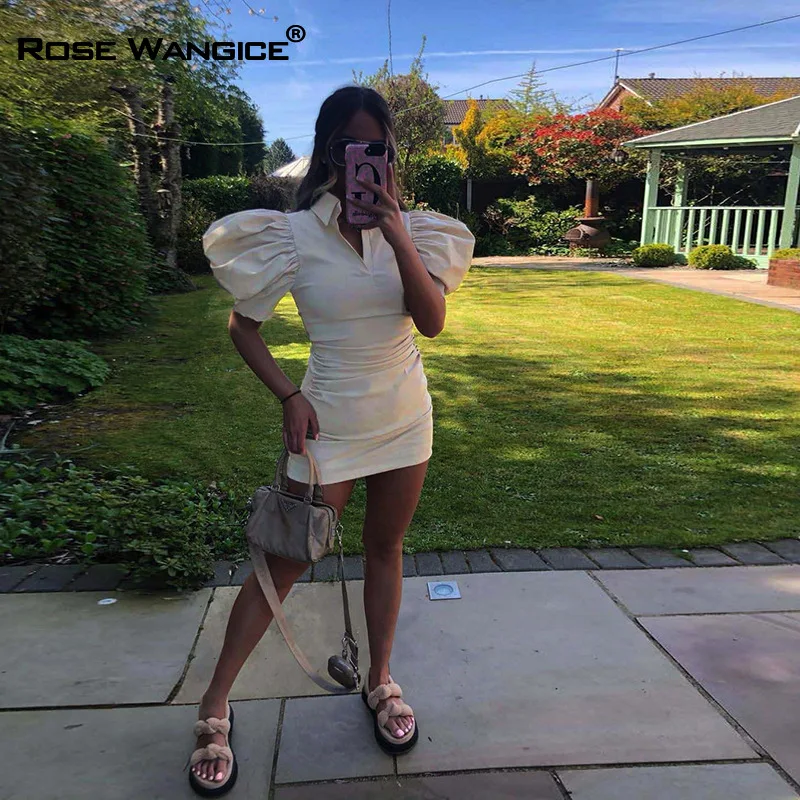 Turn Down Collar Dresses Women Fashion Pullover Sheath Mini Dress Women Elegant Short Puff Sleeve Dresses Female Ladies
Turn Down Collar Dresses Women Fashion Pullover Sheath Mini Dress Women Elegant Short Puff Sleeve Dresses Female Ladies