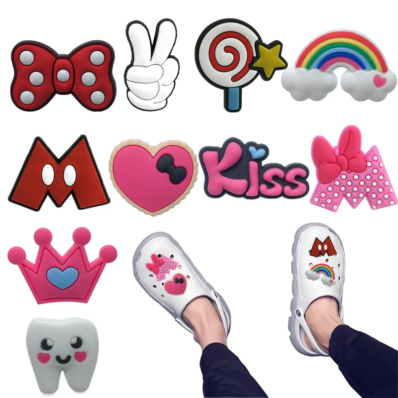 1pcs Sweet PVC Shoe Charms Crown Lips Kiss Rainbow Shoe Accessories Teeth Decorations Ornaments for Girls Kids Gift
1pcs Sweet PVC Shoe Charms Crown Lips Kiss Rainbow Shoe Accessories Teeth Decorations Ornaments for Girls Kids Gift