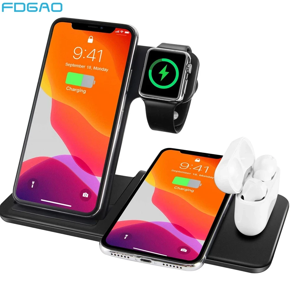 Беспроводное зарядное устройство 4 в 1 Qi 15 Вт для iPhone 12 11 XS XR X 8 Plus, быстрая зарядная станция для Apple Watch 6 5 4 3 2 Airpods Pro
Беспроводное зарядное устройство 4 в 1 Qi 15 Вт для iPhone 12 11 XS XR X 8 Plus, быстрая зарядная станция для Apple Watch 6 5 4 3 2 Airpods Pro