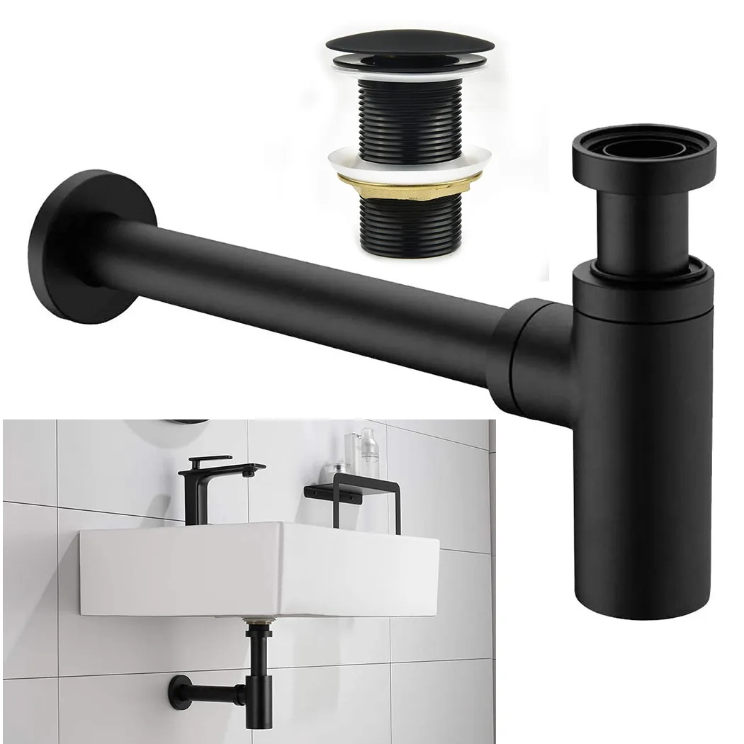 1set Bathroom Basin Matt Black Bottle Trap Basin Sink Trap Adjustable Waste Brass Unslotted Waste Accessory Renovation
1set Bathroom Basin Matt Black Bottle Trap Basin Sink Trap Adjustable Waste Brass Unslotted Waste Accessory Renovation