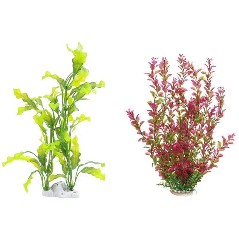 HOT SALE 2 Pcs Plastic Plant For Aquarium Fish Tank Ornament Decoration, Green & Green-Pink 
HOT SALE 2 Pcs Plastic Plant For Aquarium Fish Tank Ornament Decoration, Green & Green-Pink
