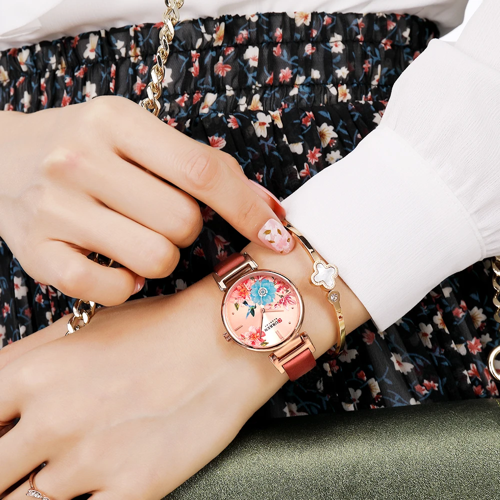 CURREN Ladies Watch with Unique Flower Dial Casual Leather Wrist Watch for Women Quartz Clock Female Gift Relogios Feminino
CURREN Ladies Watch with Unique Flower Dial Casual Leather Wrist Watch for Women Quartz Clock Female Gift Relogios Feminino