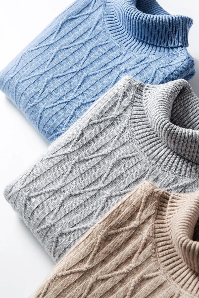 New High Quality 100% Pure Cashmere Sweater Men Autumn Winter Double Thickened Ply Knitted Loose Turtleneck Collar Size M-3XL
New High Quality 100% Pure Cashmere Sweater Men Autumn Winter Double Thickened Ply Knitted Loose Turtleneck Collar Size M-3XL