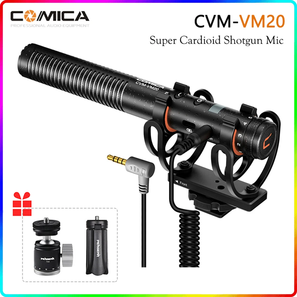 Comica CVM-VM20 Super-Cardioid Condenser Shotgun Microphone OLED Multi-Functional Mic for DSLR Camera Smartphone Video Interview
Comica CVM-VM20 Super-Cardioid Condenser Shotgun Microphone OLED Multi-Functional Mic for DSLR Camera Smartphone Video Interview