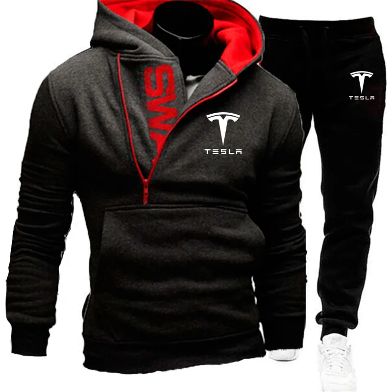 New Hoodie set Tesla car logo print Casual sports 2-piece set High quality Thicken Hooded sweatshirt+pants Harajuku Men's Set
New Hoodie set Tesla car logo print Casual sports 2-piece set High quality Thicken Hooded sweatshirt+pants Harajuku Men's Set
