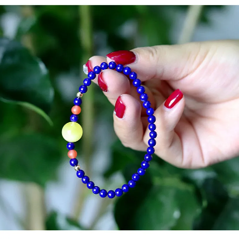 Natural 7A Lapis Lazuli Bracelet Women's Matching with Raw Mineral Beeswax South Red Bracelet and Transfer Bead Jewelry
Natural 7A Lapis Lazuli Bracelet Women's Matching with Raw Mineral Beeswax South Red Bracelet and Transfer Bead Jewelry