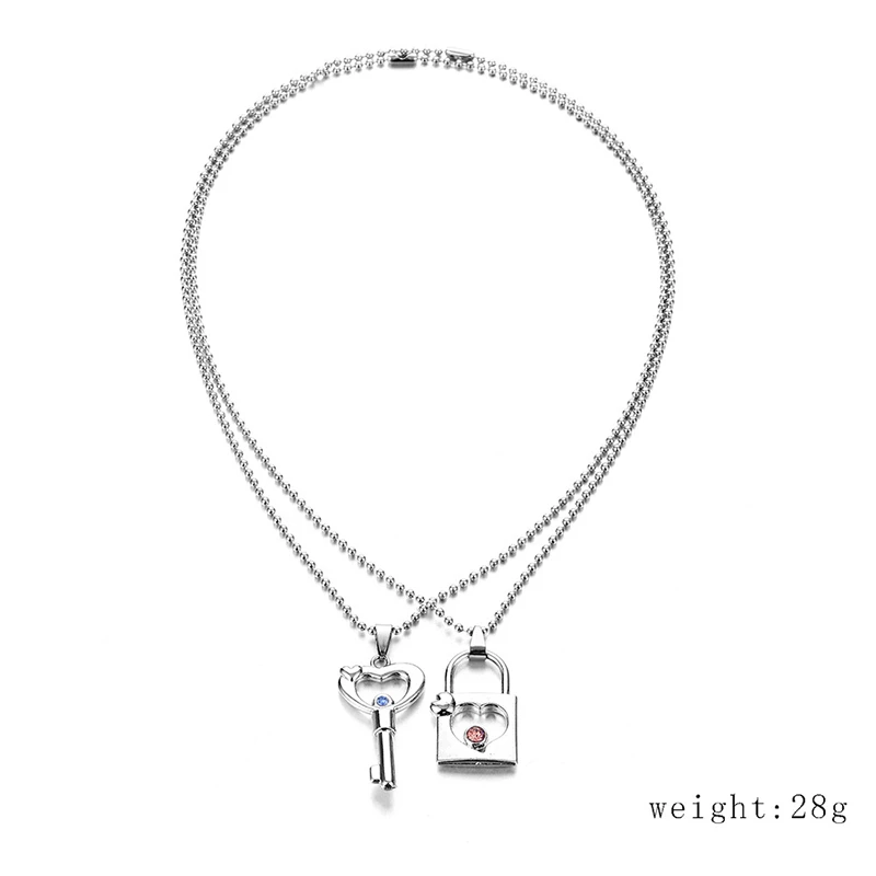 Романтический Комплект из 2 предметов ожерелье с кулоном в виде ключа-замка