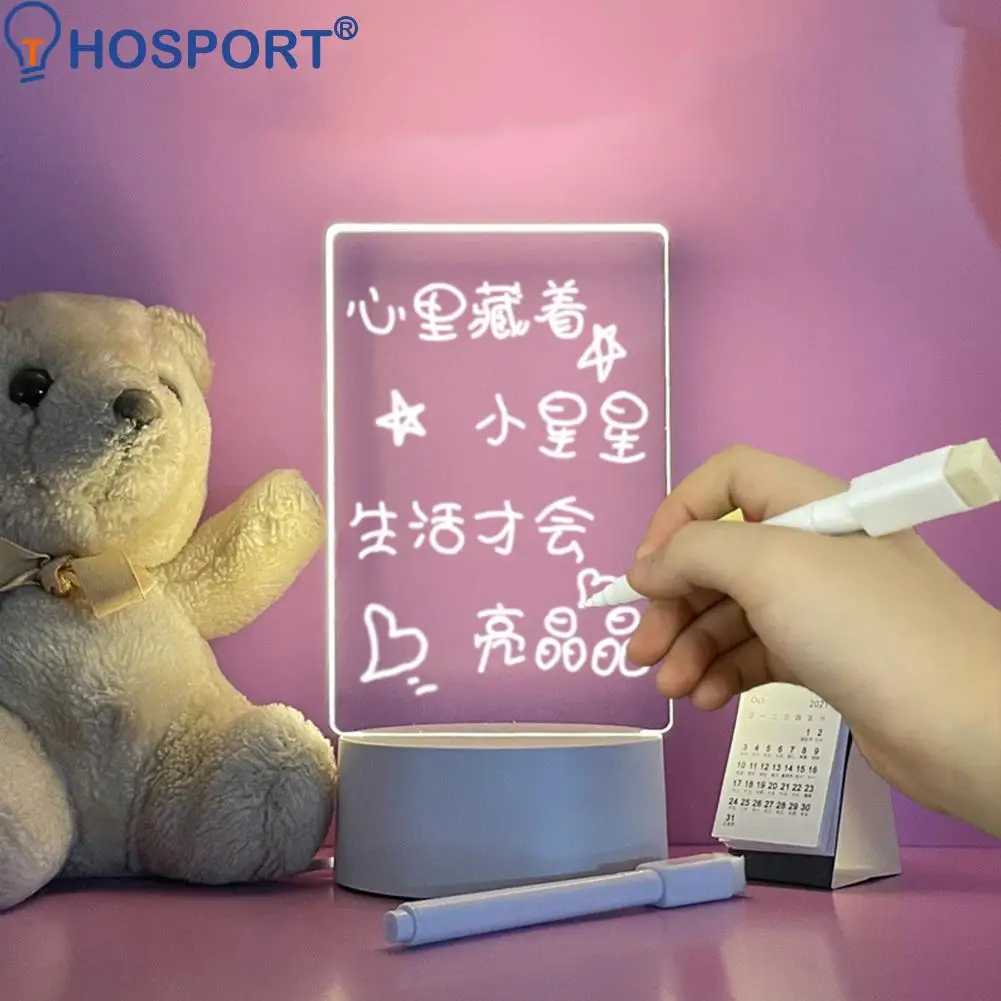 Korean Transparent Acrylic Message Board with Pen Luminous Table Lamp DIY Note Daily Memo Board Desk Lamp Night Light
Korean Transparent Acrylic Message Board with Pen Luminous Table Lamp DIY Note Daily Memo Board Desk Lamp Night Light