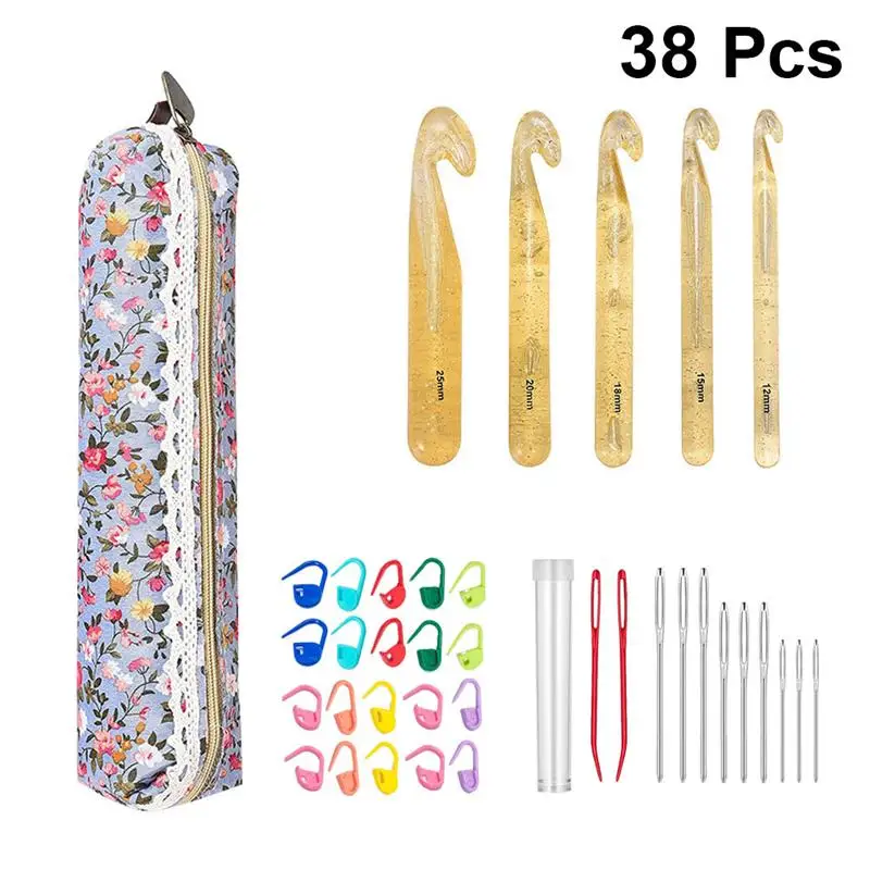 38Pcs ABS Crystal Plastic Crochet Set DIY Knitting Tools Colorful Weaving Supplies for Practice Professional
38Pcs ABS Crystal Plastic Crochet Set DIY Knitting Tools Colorful Weaving Supplies for Practice Professional