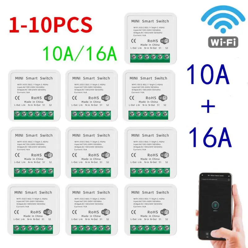 10 шт. 10A/16A Tuya Интеллектуальный переключатель Wi-Fi светильник приложение Smart Life пуш-ап модуль Supports2-way Управление таймер совместим с Google Home, Alexa
10 шт. 10A/16A Tuya Интеллектуальный переключатель Wi-Fi светильник приложение Smart Life пуш-ап модуль Supports2-way Управление таймер совместим с Google Home, Alexa