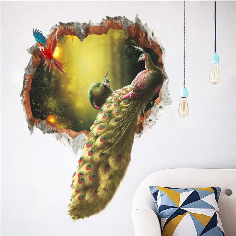 Peacock Broken Hole Wall Stickers Bedroom Decoration 3d Birds Animal Mural Art Diy Home Decals Poster
Peacock Broken Hole Wall Stickers Bedroom Decoration 3d Birds Animal Mural Art Diy Home Decals Poster