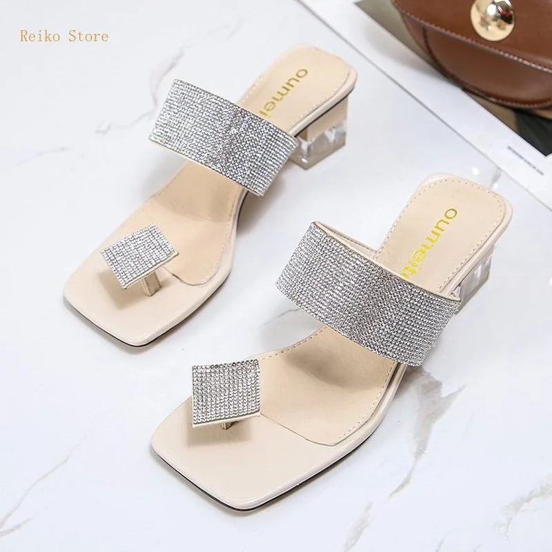 Spring and Summer Women's Shoes Rhinestone Sequined Flip-Toe Beach Fairy Online Sensation Chunky Heel Sandals Casual Slippers
Spring and Summer Women's Shoes Rhinestone Sequined Flip-Toe Beach Fairy Online Sensation Chunky Heel Sandals Casual Slippers