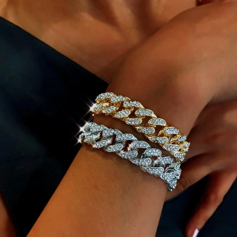 2021 Top Sale Hip Hop Bracelet Crystal Femme Women Link Chain Jewelry Bangles Jewelry for Women Men Wholesale Party Wedding Gift
2021 Top Sale Hip Hop Bracelet Crystal Femme Women Link Chain Jewelry Bangles Jewelry for Women Men Wholesale Party Wedding Gift