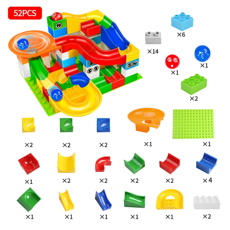 52pcs Children Construction Marble Race Run Maze Balls Track Toy DIY Building Blocks Toys Kids Gaming Education Toys Kids Gift
52pcs Children Construction Marble Race Run Maze Balls Track Toy DIY Building Blocks Toys Kids Gaming Education Toys Kids Gift