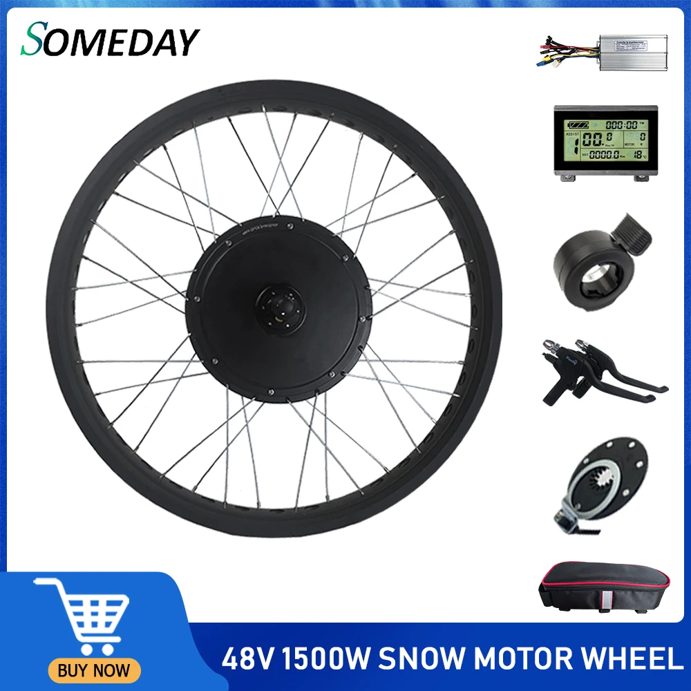 SOMEDAY Electric Bike 48V1500W BLDC Fat Tire Snow Ebike Conversion Kit with Rear Hub Motor Wheel with KT Display 
SOMEDAY Electric Bike 48V1500W BLDC Fat Tire Snow Ebike Conversion Kit with Rear Hub Motor Wheel with KT Display