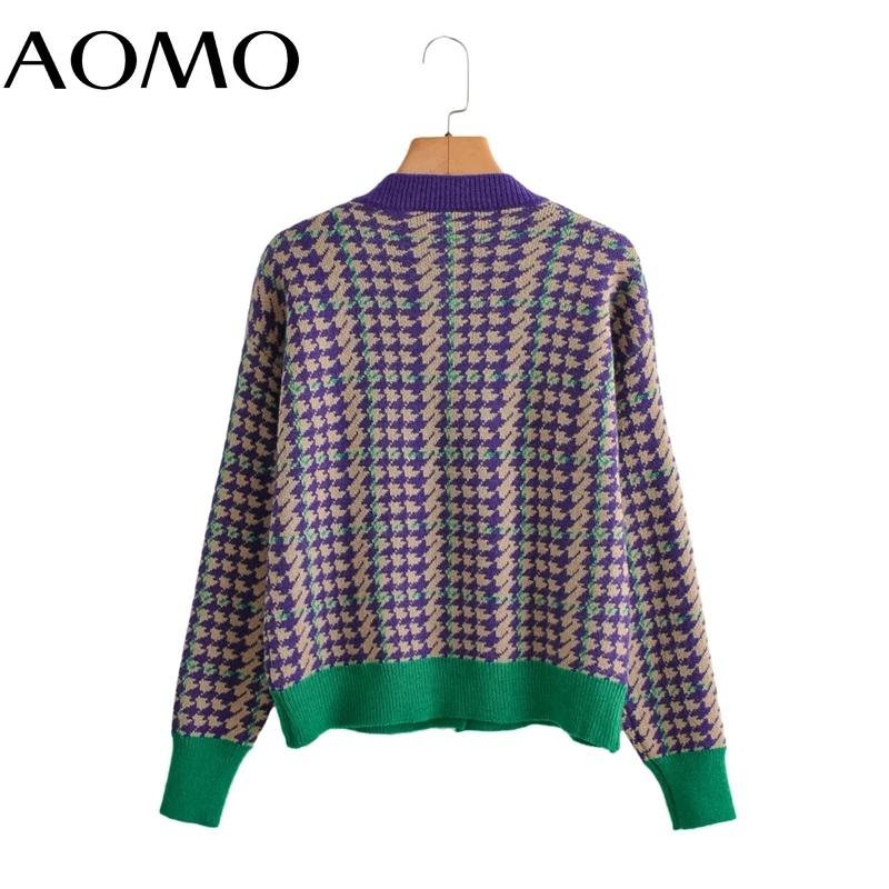 AOMO Women Elegant Plaid Pattern Cardigan Long Sleeve Knitted Cardigan Coat BC165A
AOMO Women Elegant Plaid Pattern Cardigan Long Sleeve Knitted Cardigan Coat BC165A
