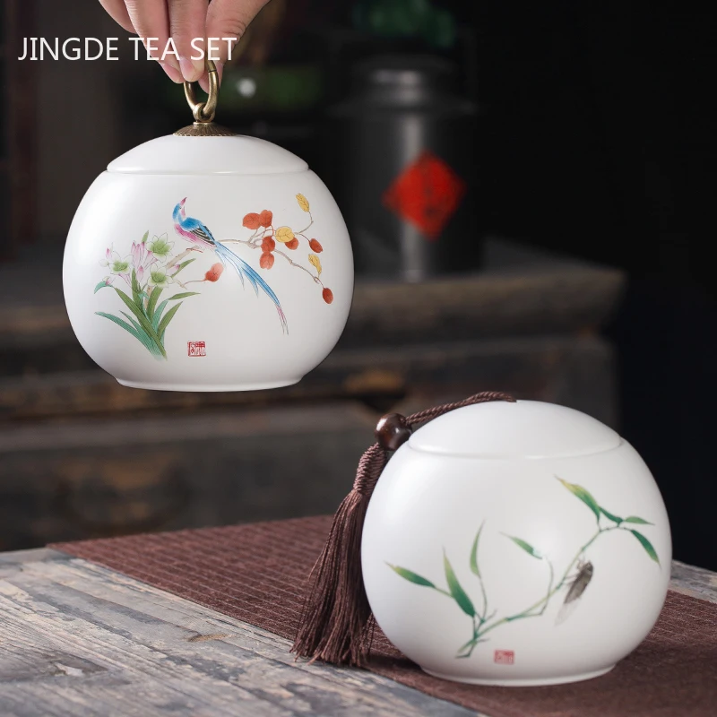 Boutique Ceramic Tea Cans Travel Portable Round Tea Caddy Home with Cover Storage Boxes Airtight Jar Moisture-proof Jars
Boutique Ceramic Tea Cans Travel Portable Round Tea Caddy Home with Cover Storage Boxes Airtight Jar Moisture-proof Jars