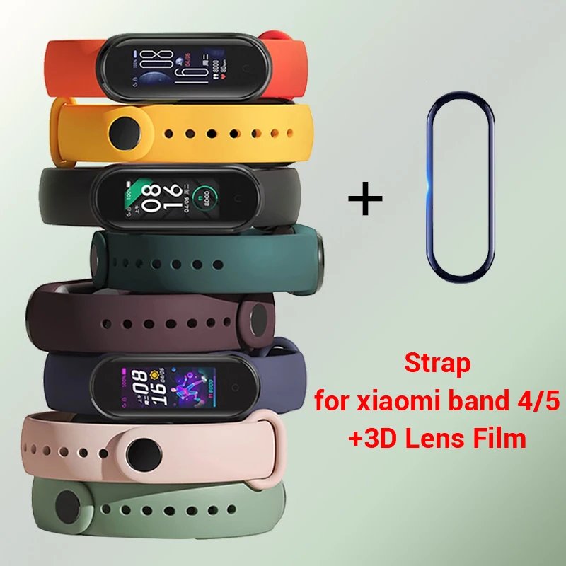 Strap for xiaomi mi band 5 4 miband 5/4 Silicone TPU Replacement Strap 3D lens film For Xiaomi Band 4 MiBand 5 Wrist Color Strap
Strap for xiaomi mi band 5 4 miband 5/4 Silicone TPU Replacement Strap 3D lens film For Xiaomi Band 4 MiBand 5 Wrist Color Strap