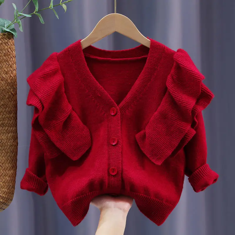 Girls Cardigan Sweater Jacket New Year's Red Small Fragrance Knitted Top Spring and Autumn All-match Western Trend
Girls Cardigan Sweater Jacket New Year's Red Small Fragrance Knitted Top Spring and Autumn All-match Western Trend