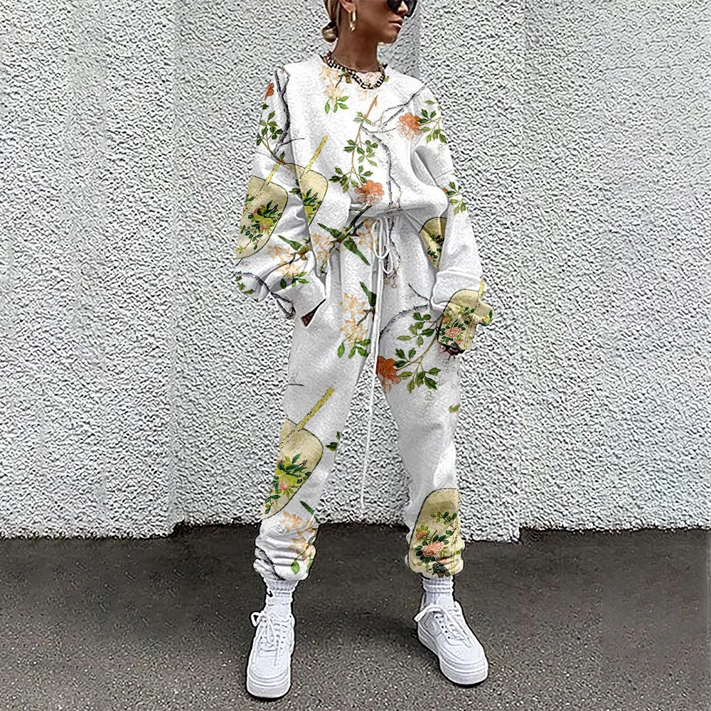 Autumn Women Floral Print Blouse + Pants Solid Color Long Sleeve Loose Blouse Pants Tracksuit Outfit 6XL 2XL Warm Clothes 
Autumn Women Floral Print Blouse + Pants Solid Color Long Sleeve Loose Blouse Pants Tracksuit Outfit 6XL 2XL Warm Clothes
