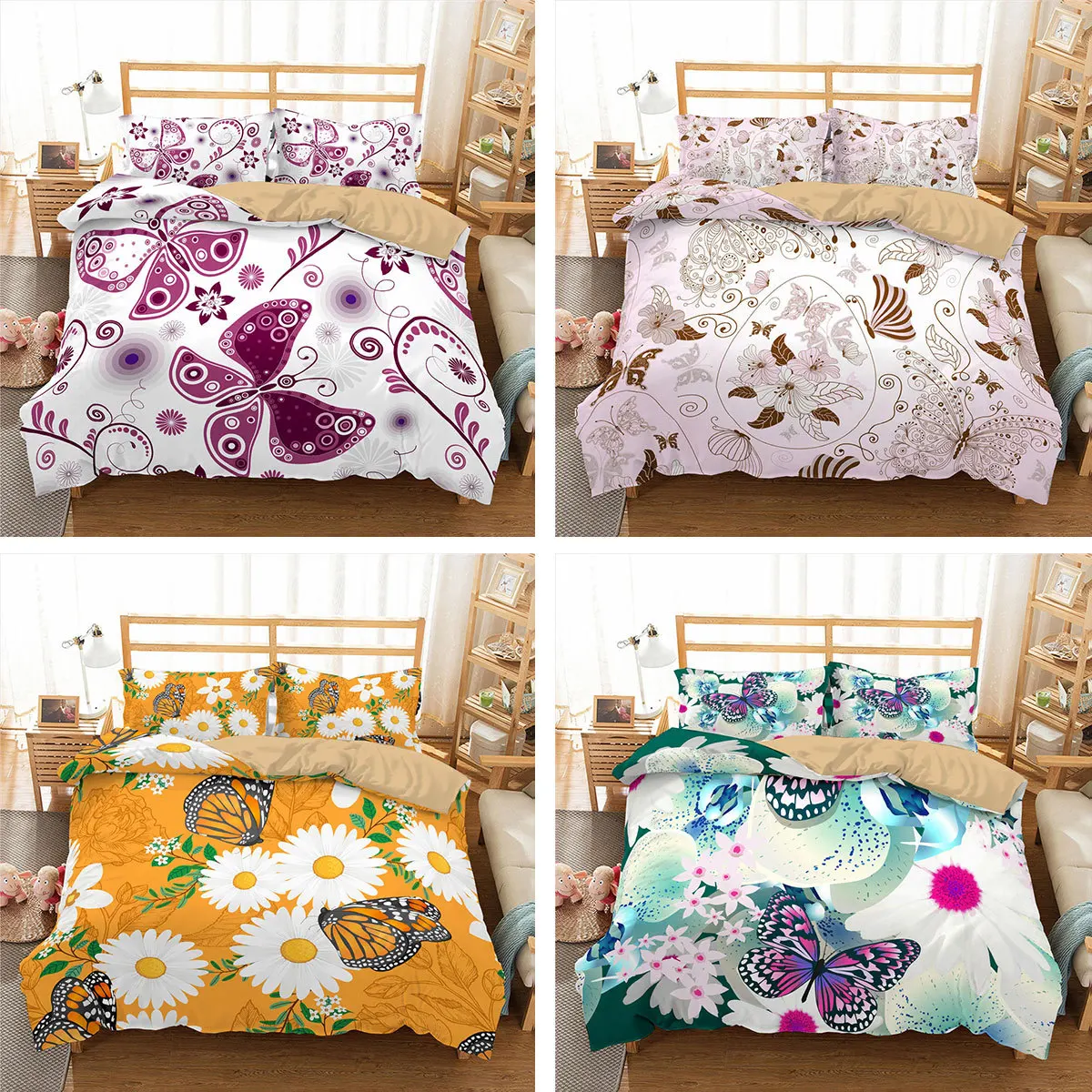 Fashion Butterfly Pattern Bedding Set Duvet Cover 230x260 with Pillowcase,HD Printing Queen King Bed Set Soft Comfortable
Fashion Butterfly Pattern Bedding Set Duvet Cover 230x260 with Pillowcase,HD Printing Queen King Bed Set Soft Comfortable