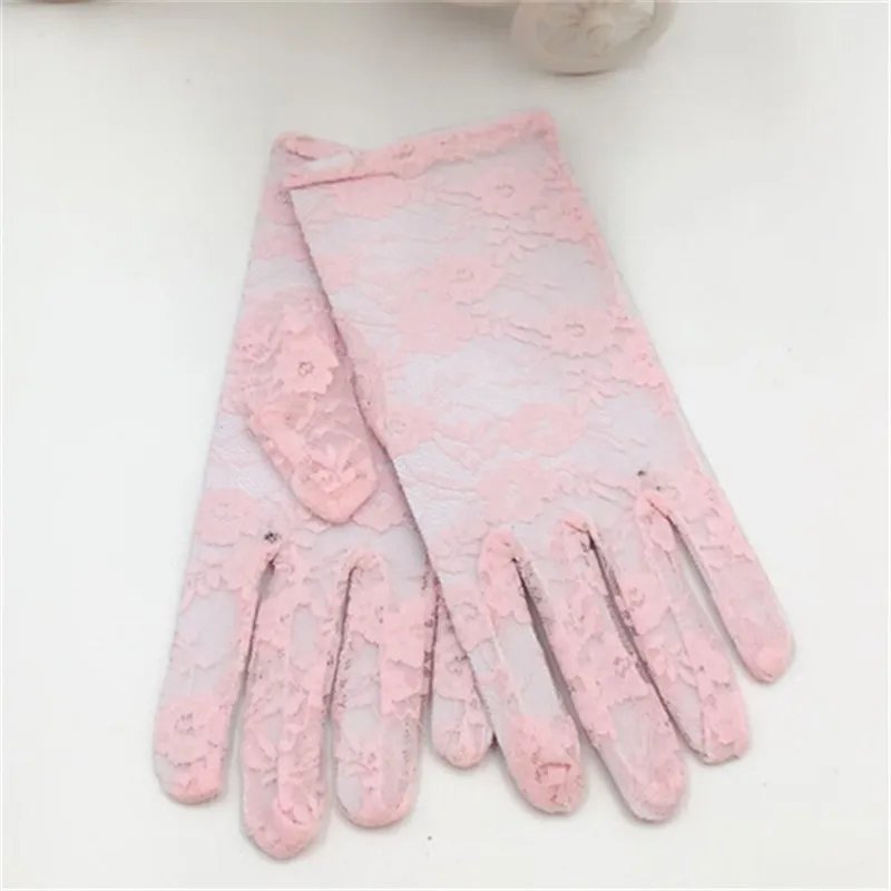 Purple/Pink Lace Wrist Length Womens Wedding Gloves Short Finger Bride Accessories Prom Party Cosplay | Свадьбы и торжества
