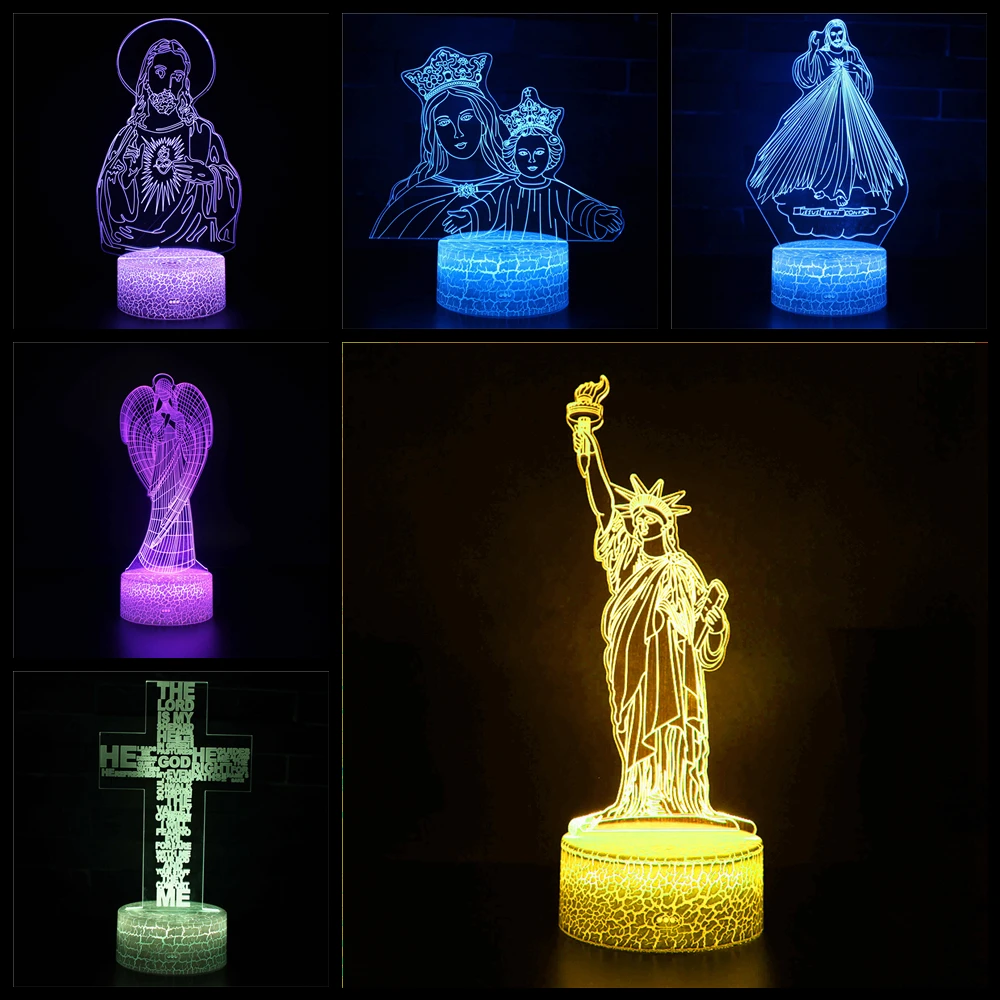 Religious Goddess Angel Jesus Saint 3D Night Light Believer Prayer Best Gift Bedroom Decoration Atmosphere Light LED
Religious Goddess Angel Jesus Saint 3D Night Light Believer Prayer Best Gift Bedroom Decoration Atmosphere Light LED