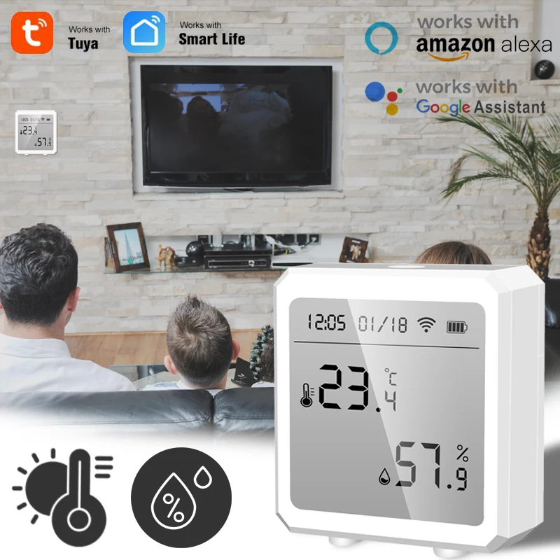 Tuya Smart Wifi+Bluetooth Temperature And Humidity Sensor Can Be Connected To Hotspots With Alarm Function Support Smart Life
Tuya Smart Wifi+Bluetooth Temperature And Humidity Sensor Can Be Connected To Hotspots With Alarm Function Support Smart Life